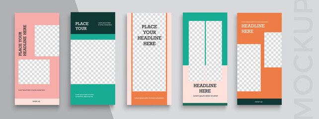 Trendy editable Instagram Stories template. Design for social media. Tiktok