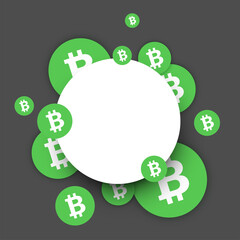 Bitcoin cash cryptocurrency. Abstract round paper background.
