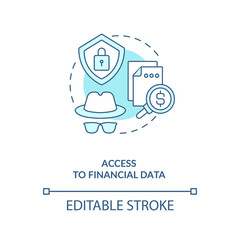 Access to financial data concept icon. International stocks challenge idea thin line illustration. Foreign financial statements. Vector isolated outline RGB color drawing. Editable stroke