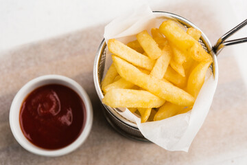 French fries with ketchup