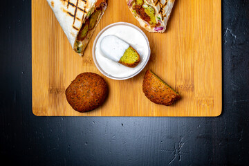 a real men's lunch with meat and vegetables