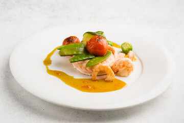 diet dish with shrimps