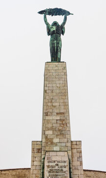  Liberty Statue (aka Freedom Statue), a monument on Gellert Hill in Budapest, Hungary