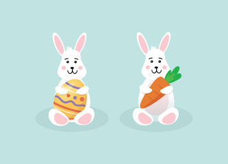 easter bunny with eggs