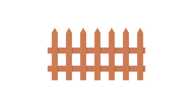 Wooden fence isolated on a white background. Vector illustration
