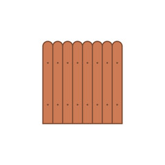 Wooden fence isolated on a white background. Vector illustration
