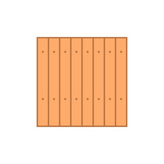 Wooden fence isolated on a white background. Vector illustration