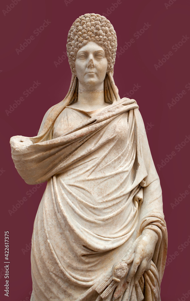 Wall mural ancient statue of a woman from aphrodisias, aydin, turkey.