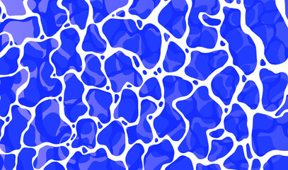 Obraz premium Ocean Water Texture with Ripples and Reflections. Pop art cartoon style illustration for poster or wall print with trendy wavy pattern.