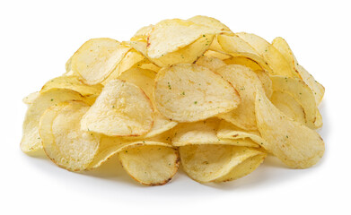 potato chips, isolated on white background