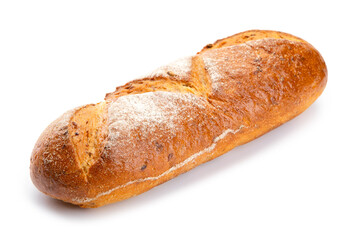 fresh bread isolated on white background
