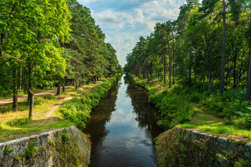 Beautiful summer view from the Stromsholms canal in Sweden
