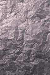 Vertical textured clean sheet of crumpled paper white color empty background.