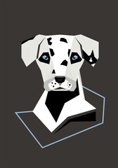 Dog. Breed of dogs. Dalmatian. Geometric illustration. 