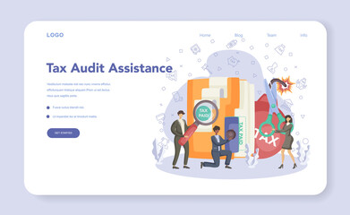 Tax consultant web banner or landing page. Idea of accounting help