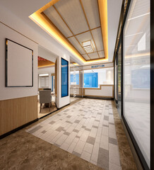3d render of hospital reception