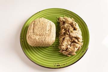 Halva traditional local confection recipes in West Asia. White background