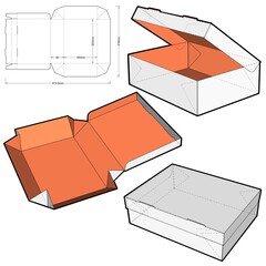 Delivery Food Packaging and Die-cut Pattern. Ease of assembly, no need for glue. The .eps file is full scale and fully functional. Prepared for real cardboard production.