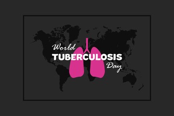 Healthcare template of World Tuberculosis Day on black background. Poster,  banner, and background design