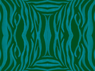 Fototapeta na wymiar Seamless Ethnic Banner. Abstract Exotic Leather. Camouflage Safari Wallpaper. Blue Zebra Skin. Wave Stripes. Ethnic Print. Geometric African Wallpaper. Cheetah Fur. Ethnic Pattern.