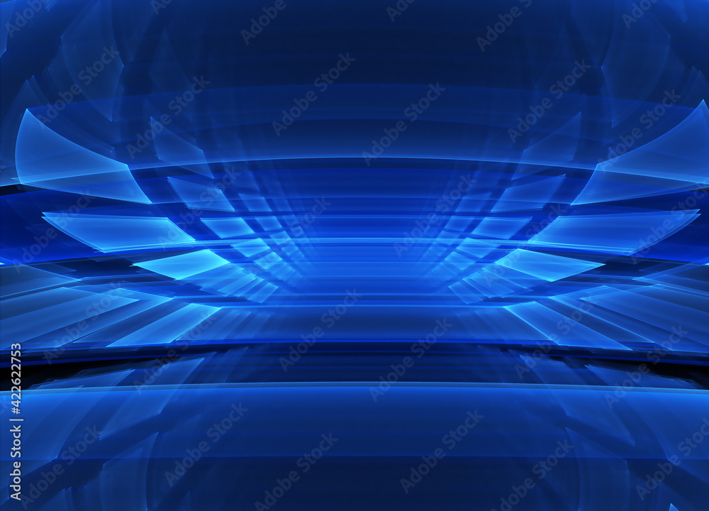 Fototapete Technological textured background. 3D Fractal graphics. Science and technology concept.