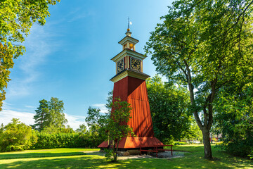 Old clock tower at a closed down mine in Sweden