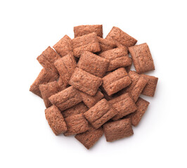 Top view of chocolate cereal pillows