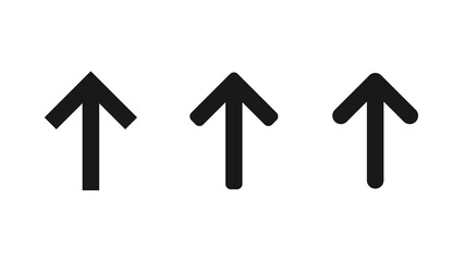 Set of arrows with different shaped corners isolated on white background. Vector illustration