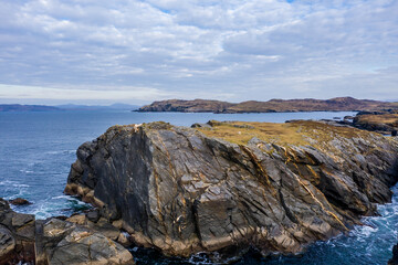 Aerial view of the coastline at Dawros in County Donegal - Ireland