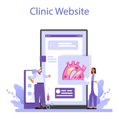 Surgeon online service or platform. Doctor performing medical operations