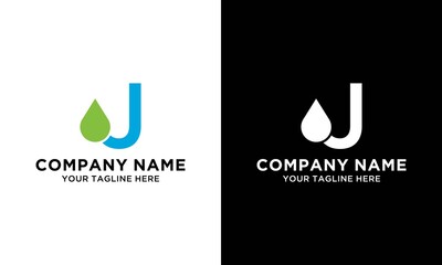 Letter J Water logo design template