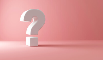 Question Mark on pink studio background