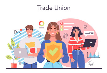 Trade union concept. Employees care idea. Employees wellbeing
