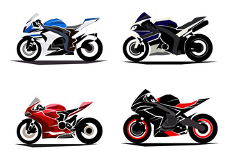 Sport motorcycle moto technic drawing. vector icon