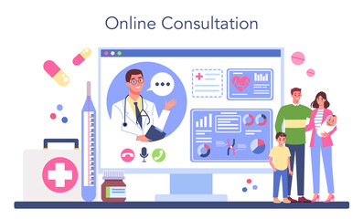 Family doctor online service or platform. Healthcare, modern