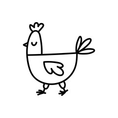 Chicken hand drawn outline doodle icon. Vector sketch illustration for print, web, mobile and infographics