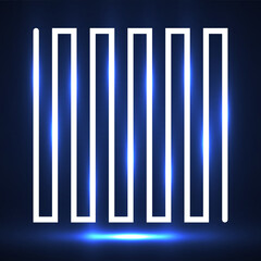 Abstract neon square of line. Vector design element, geometric logo