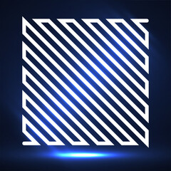 Abstract neon square of line. Vector design element, geometric logo