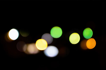 abstract green yellow purple and blue Bokeh balls from 35mm lens