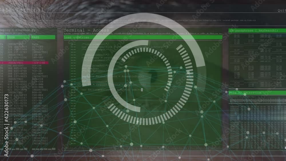 Poster animation of scope scanning and data processing on computer screens