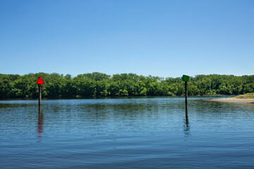 Connecticut River at confluence of Wethersfield Cove in June.