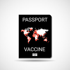 Vaccine Passport. Id passport of vaccine from corona virus. Covid-19 crisis. Sars 2019-nCoV, Covid-19 pandemic end. Vector illustration