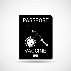 Vaccine Passport. Id passport of vaccine from corona virus. Covid-19 crisis. Sars 2019-nCoV, Covid-19 pandemic end. Vector illustration