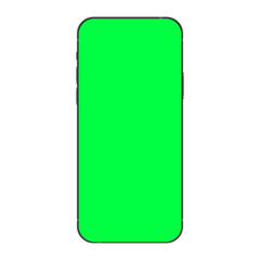 iPhone Realistic Blank Vector Mockup with Green Chromakey Screen. Vector illustration