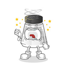 salt yawn character. cartoon mascot vector