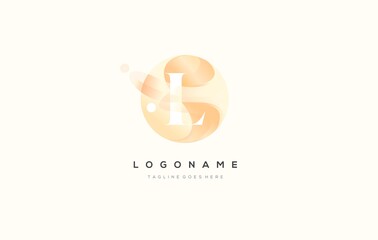 Circle splash watercolor Letter L logo design