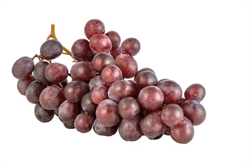 Big brush of fresh red grapes isolated on a white background.