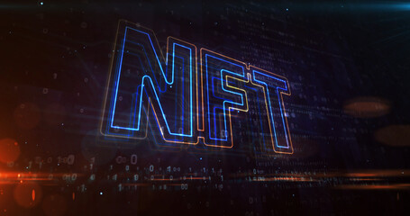 NFT symbol abstract concept 3d illustration