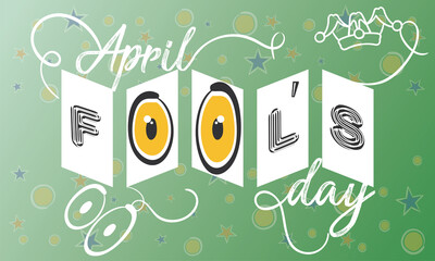 April fool day funny banner - Vector illustration