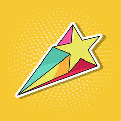 shooting star in pop art style sticker